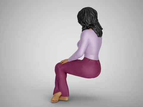 Sitting Woman Thinking 2 3D Принт Модель