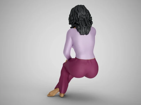 Sitting Woman Thinking 2 3D Принт Модель