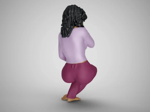 Sitting Woman Thinking 2 3D Принт Модель