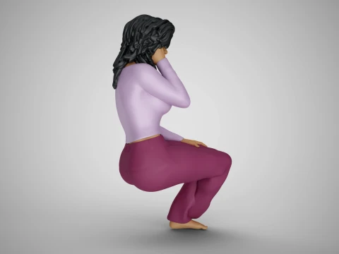 Sitting Woman Thinking 2 3D Принт Модель