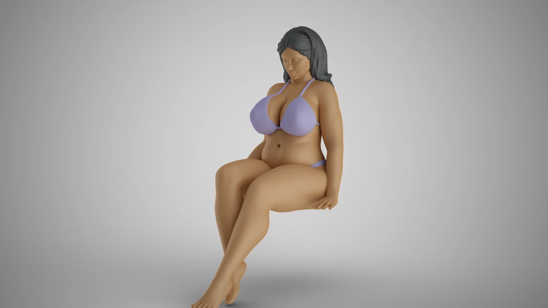Sitting Woman Thinking 3 3D printmodel .c4d .max .obj .3ds .fbx .stl .blend 