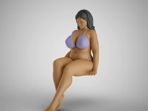 Sitting Woman Thinking 3 3D Принт Модель
