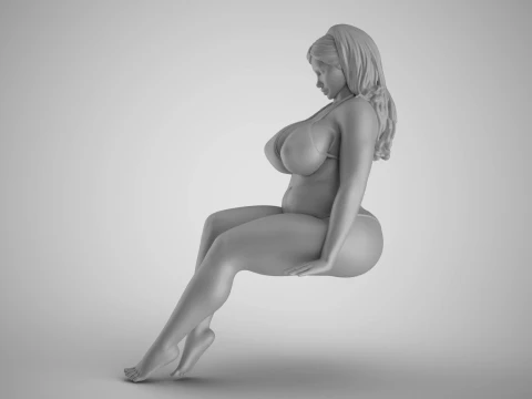 Sitting Woman Thinking 3 3D printmodel