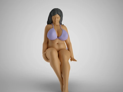 Sitting Woman Thinking 3 3D printmodel