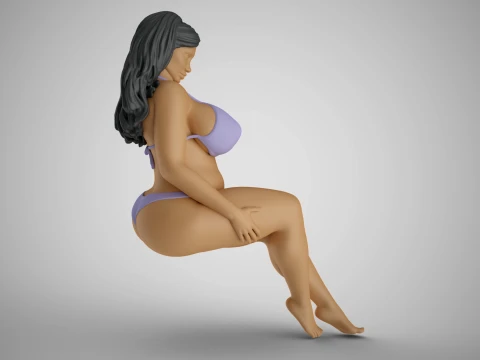 Sitting Woman Thinking 3 3D printmodel