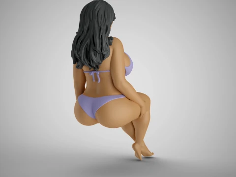 Sitting Woman Thinking 3 3D printmodel