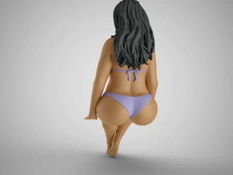 Sitting Woman Thinking 3 3D printmodel