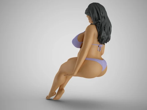 Sitting Woman Thinking 3 3D printmodel