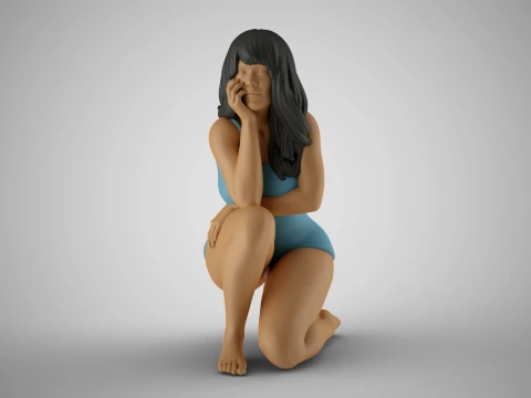 Sitting Woman Thinking 4 3D Принт Модель