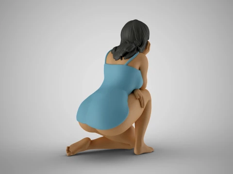 Sitting Woman Thinking 4 3D Принт Модель