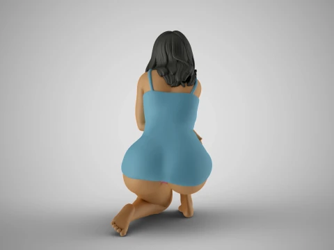 Sitting Woman Thinking 4 3D Принт Модель