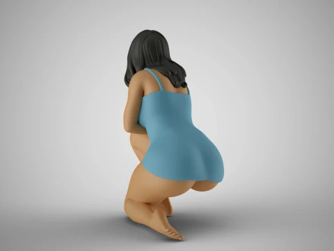 Sitting Woman Thinking 4 3D Принт Модель