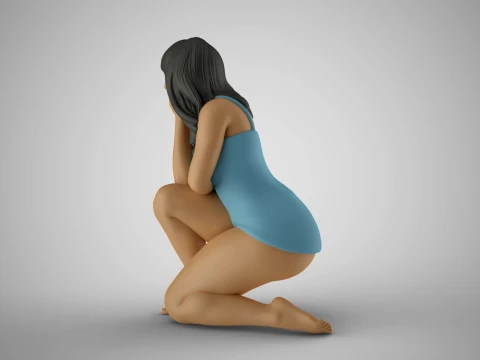 Sitting Woman Thinking 4 3D Принт Модель