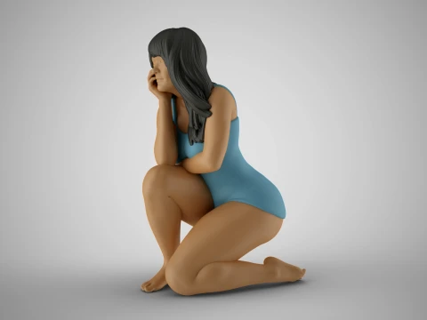 Sitting Woman Thinking 4 3D Принт Модель