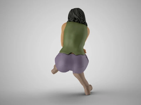 Sitting Woman Thinking 5 Modèles 3D en vedette