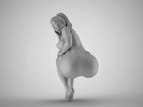 Sitting Woman Thinking 6 3D Print Model