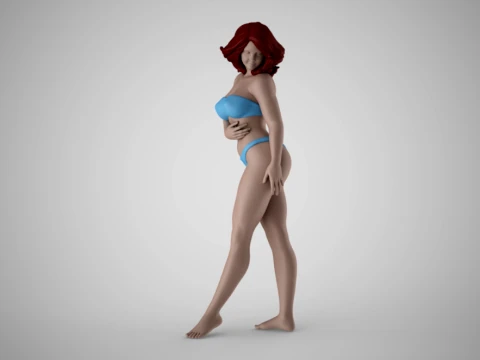 Woman Full Length Mirror Smiling 3D Принт Модель