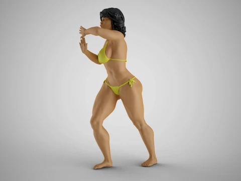 Woman Holding Door 3D Принт Модель