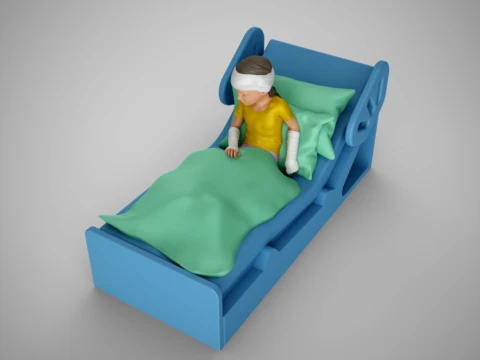 Sick Girl in Bed 3D Print Model