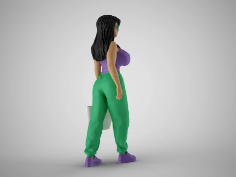 Mall Girl likes Shopping 3D Print Model