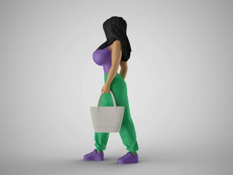 Mall Girl likes Shopping 3D Print Model