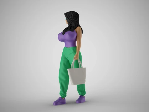 Mall Girl likes Shopping 3D Print Model