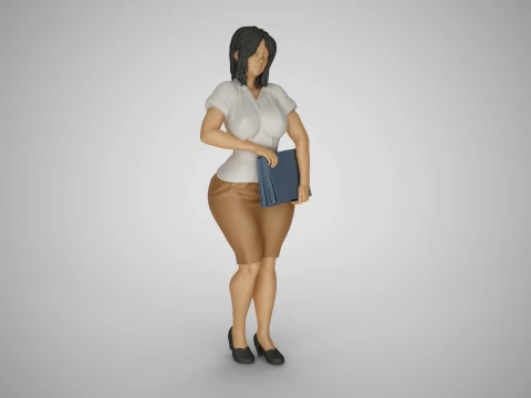 Secretary Bringing Folders 3D Print Model