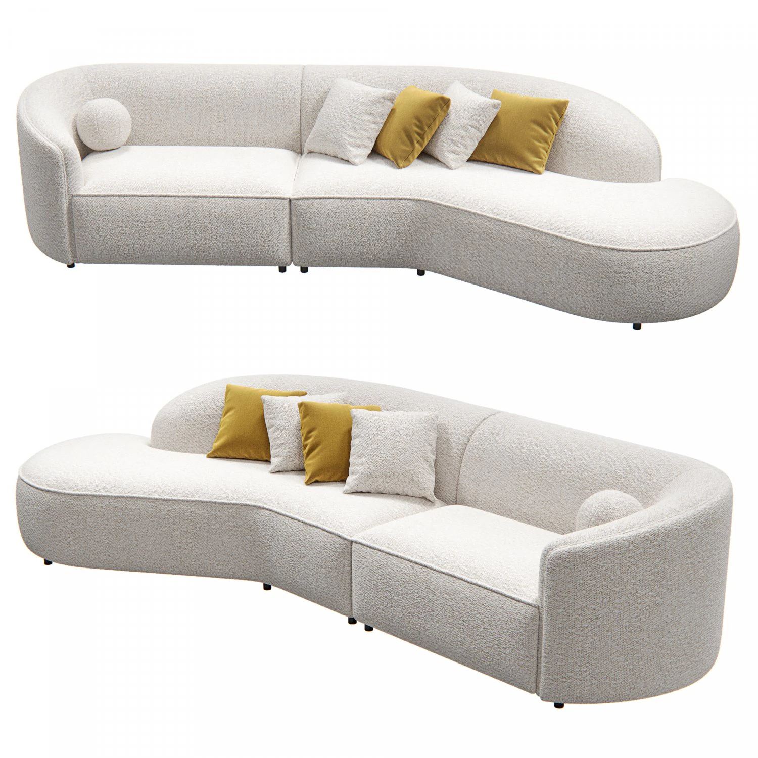 Teddy sofa KAZA 3D Model .c4d .max .obj .3ds .fbx .stl .blend 