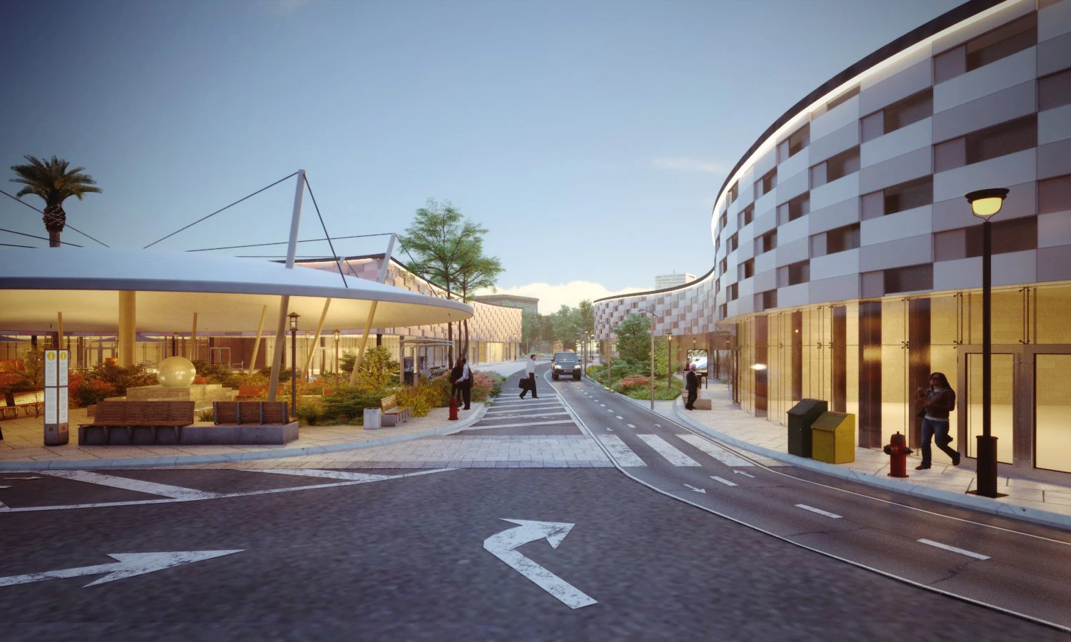 The modern plaza shopping mall 3D scene 3D Model .c4d .max .obj .3ds .fbx .stl .blend
