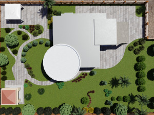 The contemporary modern house scene Modelo 3D