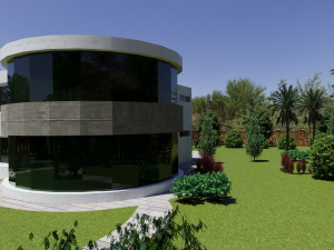 The contemporary modern house scene Modelo 3D