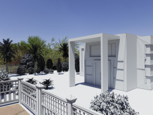 The contemporary modern house scene Modelo 3D
