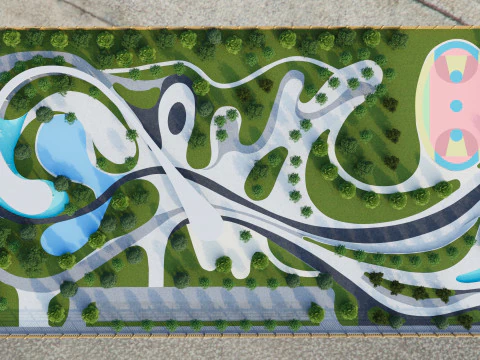 Parque Esportivo da Cidade Modelo 3D Modelo 3D