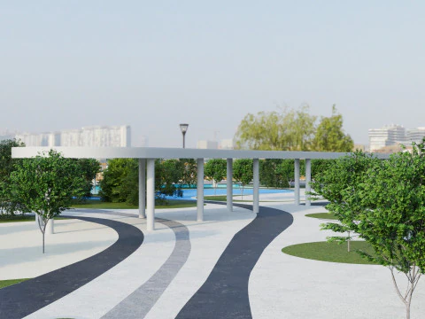 Parque Esportivo da Cidade Modelo 3D Modelo 3D