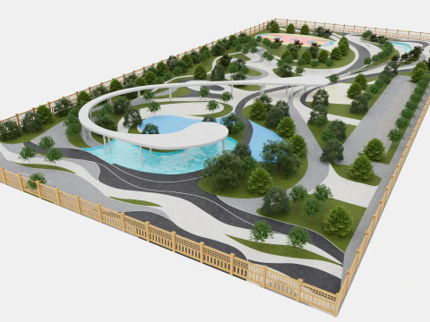Parque Esportivo da Cidade Modelo 3D Modelo 3D