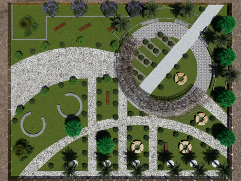 Modelo de paisaje 3D de alto detalle para visualizaci&oacute;n arquitect&oacute;nica Modelo 3D