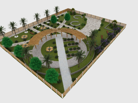 High-Detail 3D Landscape Model for Architectural Visualization Model 3D