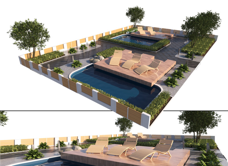 Modern Outdoor Living Space Modelo 3D .c4d .max .obj .3ds .fbx .stl .blend 