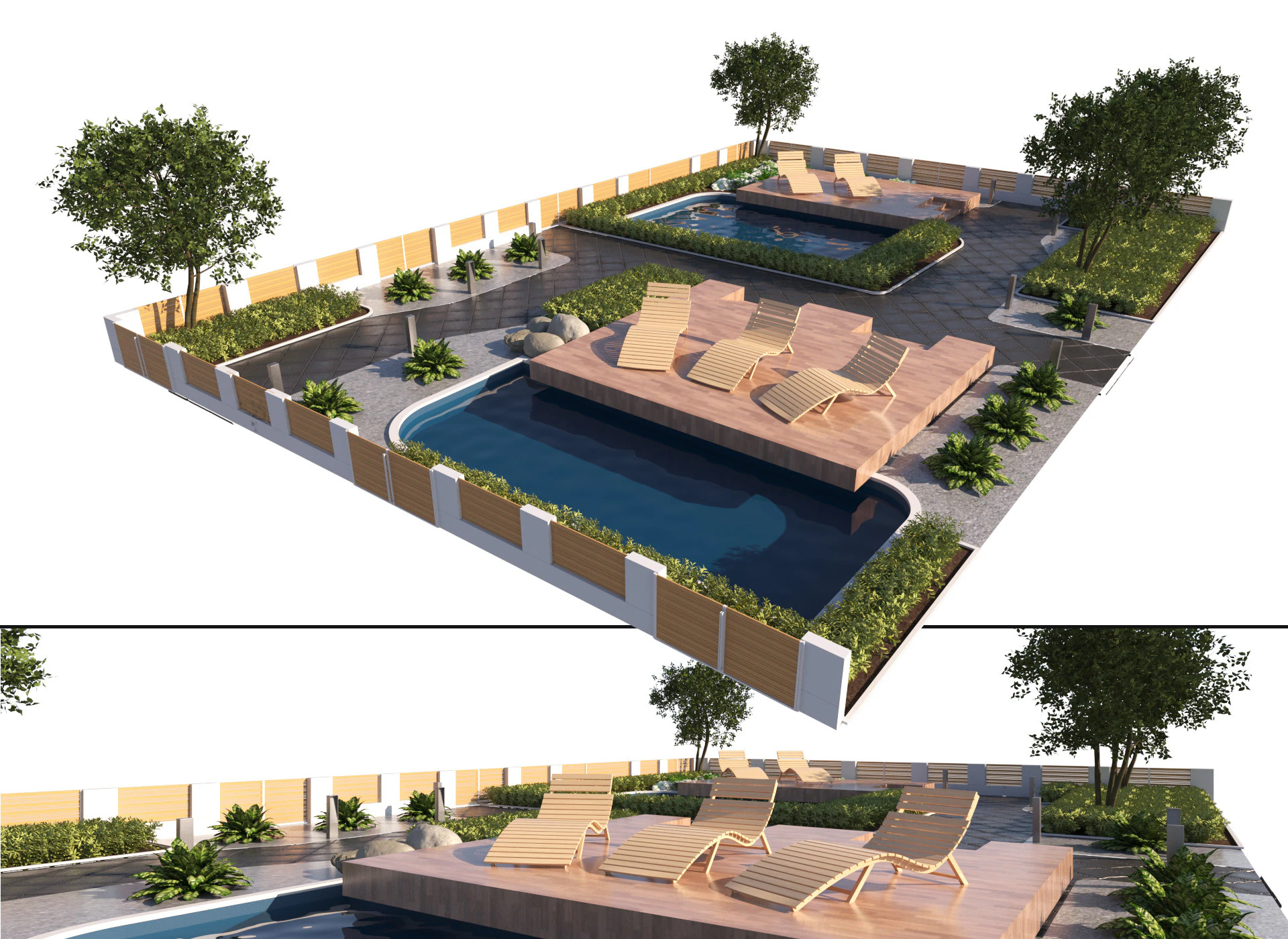 Modern Outdoor Living Space 3D Model .c4d .max .obj .3ds .fbx .stl .blend