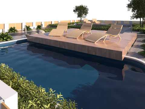 Modern Outdoor Living Space 3D Model
