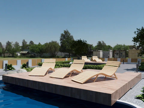 Modern Outdoor Living Space 3D Model
