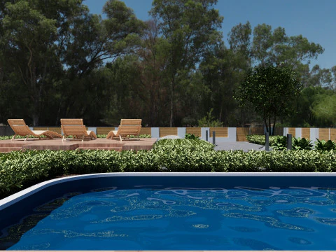 Modern Outdoor Living Space 3D Model