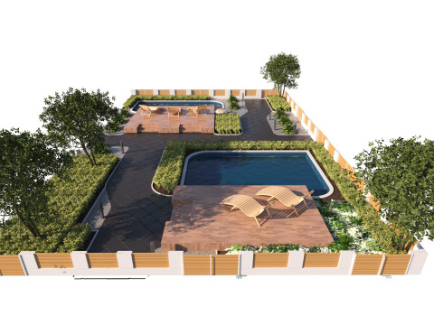 Modern Outdoor Living Space Modelo 3D