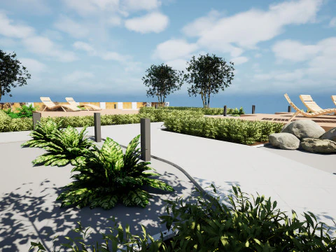 Modern Outdoor Living Space 3D Model