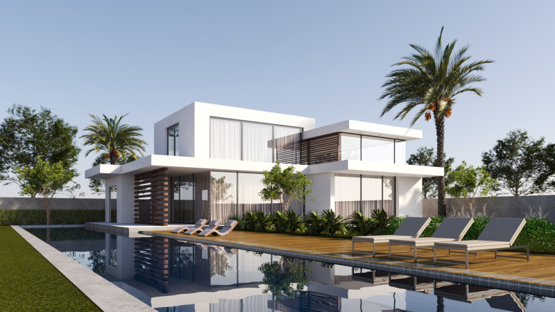 Modern House Exterior 3D Модель .c4d .max .obj .3ds .fbx .stl .blend 
