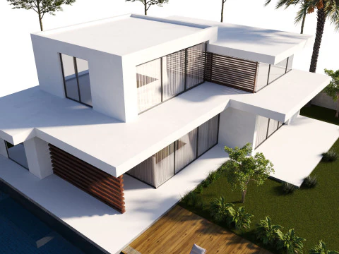 Modern House Exterior 3D Model