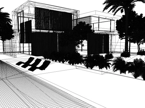 Modern House Exterior 3D Model