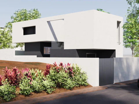 Interni ed esterni domestici contemporanei Modello 3D