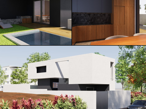 Contemporary Home Exterior and Interior 3D Model