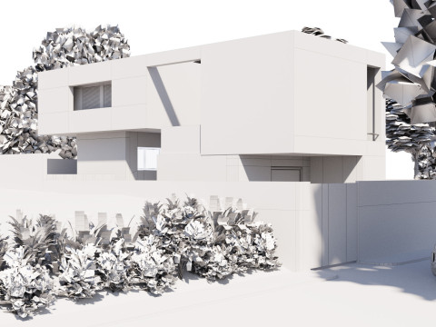 Contemporary Home Exterior and Interior 3D Model